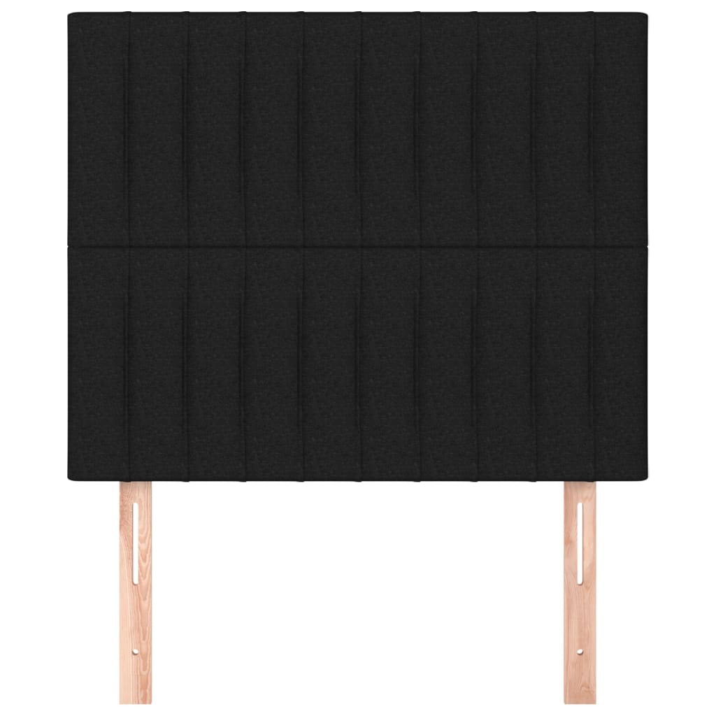 Testiera 2 pz Nera 80x5x78/88 cm in Tessuto