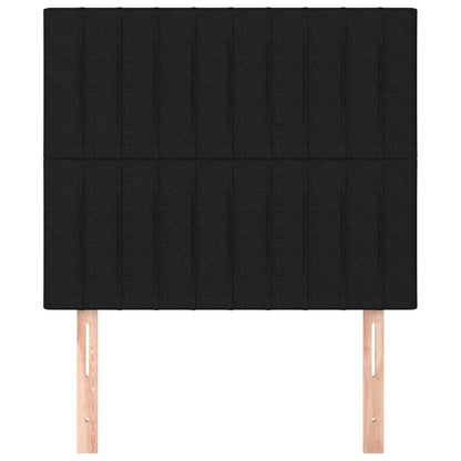 Testiera Nera 80x5x118/128 cm Tessuto