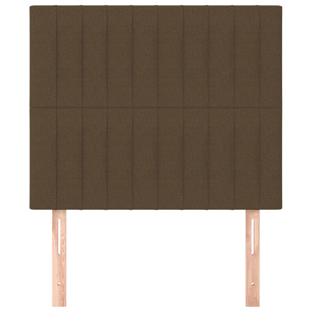 Testiera 2 pz Marrone Scuro 80x5x78/88 cm in Tessuto