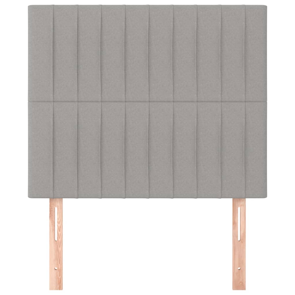 Testiera 2 pz Grigio Chiaro 90x5x78/88 cm in Tessuto