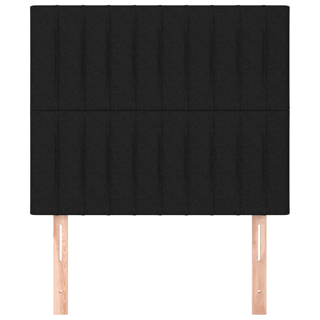 Testiera 2 pz Nera 90x5x78/88 cm in Tessuto