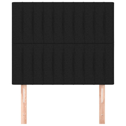 Testiera 2 pz Nera 90x5x78/88 cm in Tessuto