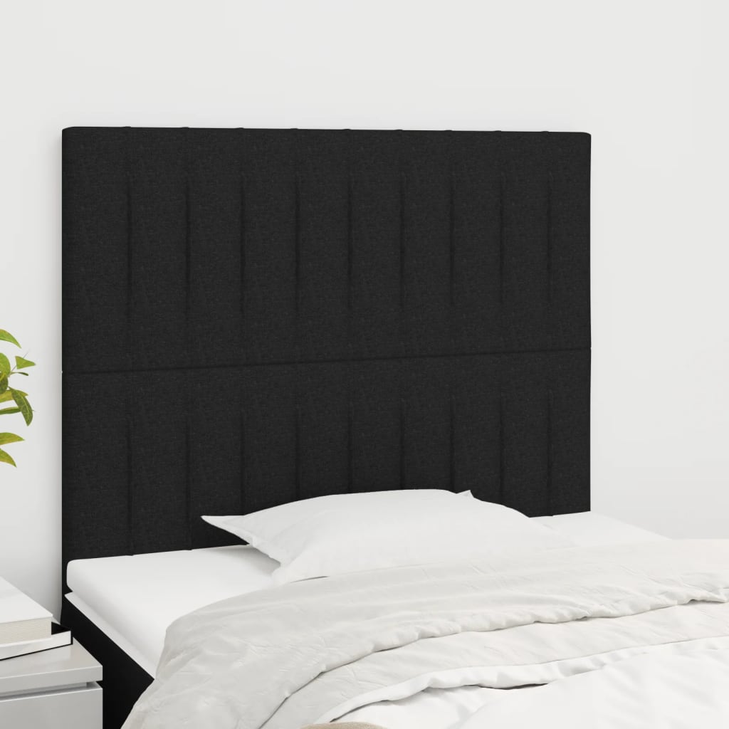 Testiera Nera 90x5x118/128 cm Tessuto