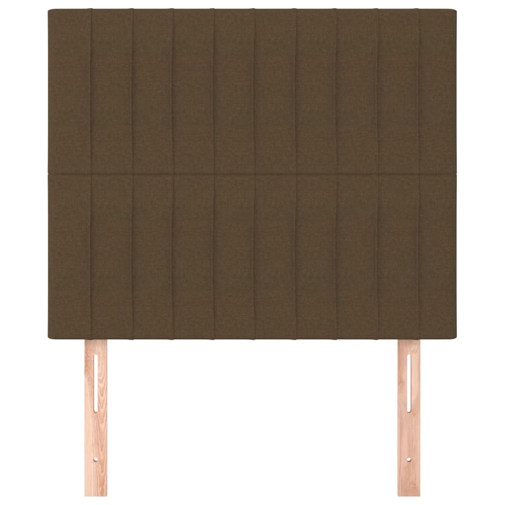 Testiera 2 pz Marrone Scuro 90x5x78/88 cm in Tessuto