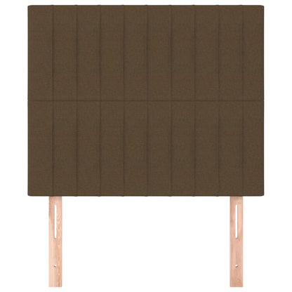 Testiera 2 pz Marrone Scuro 90x5x78/88 cm in Tessuto