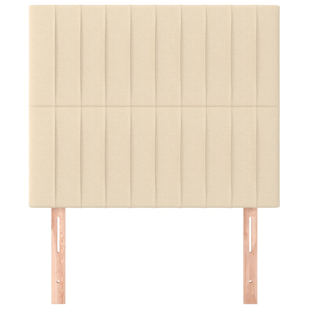 Testiera 2 pz Crema 90x5x78/88 cm in Tessuto