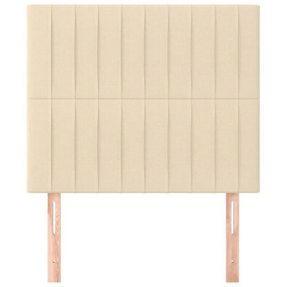Testiera 2 pz Crema 90x5x78/88 cm in Tessuto
