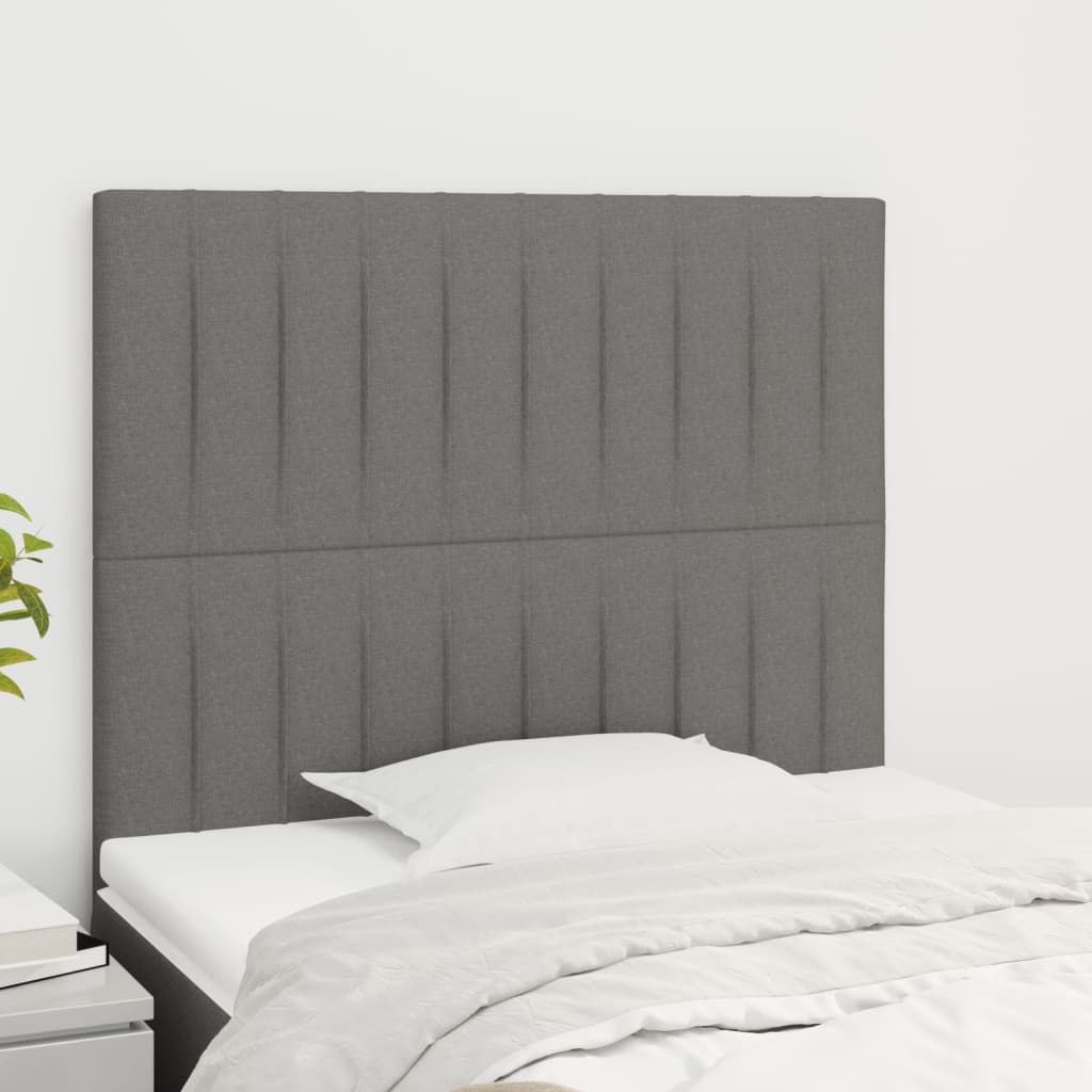 Testiera Grigio Scuro 100x5x118/128 cm Tessuto