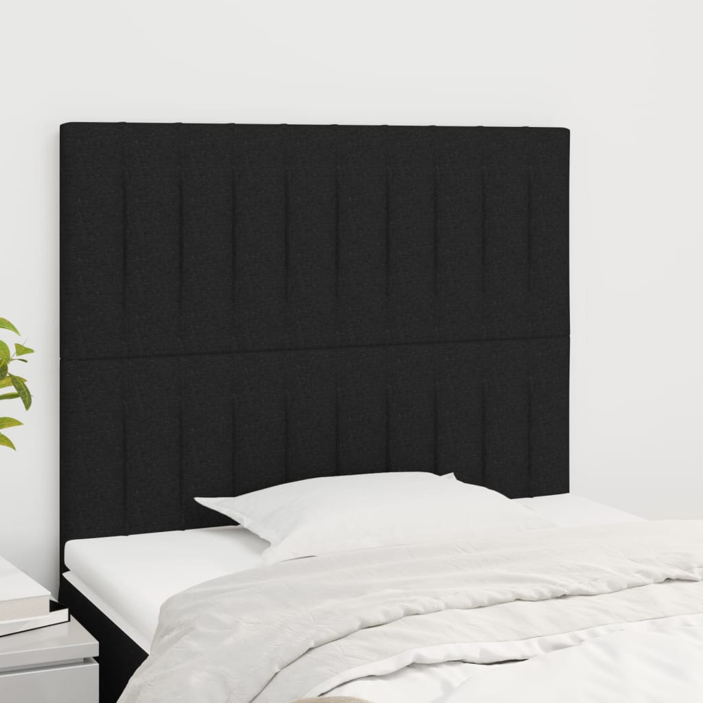 Testiera Nera 100x5x118/128 cm Tessuto