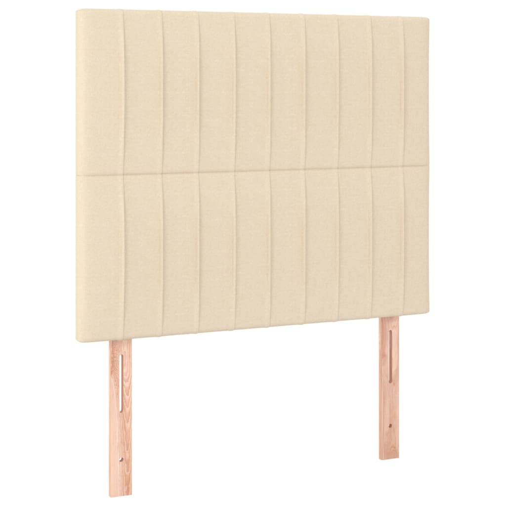 Testiera 2 pz Crema 100x5x78/88 cm in Tessuto