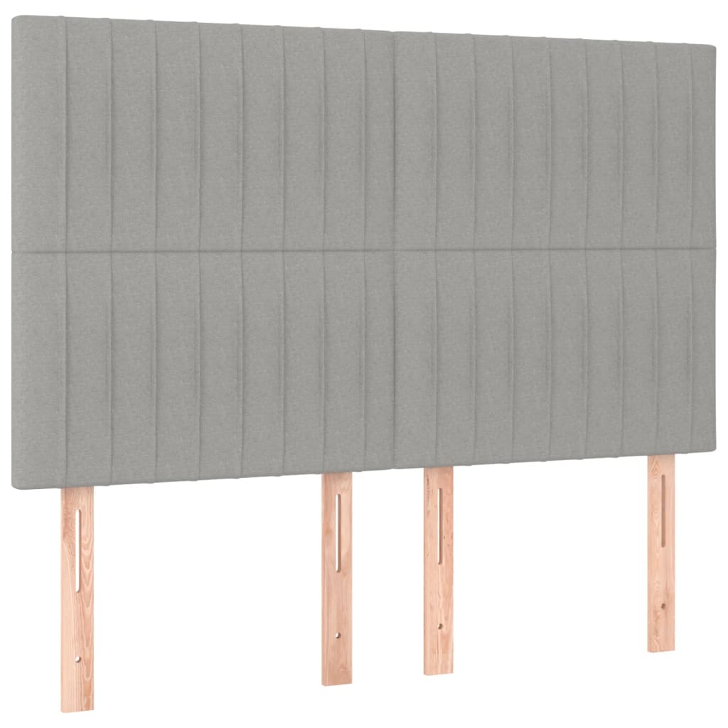 Testiera Grigio Chiaro 144x5x118/128 cm Tessuto