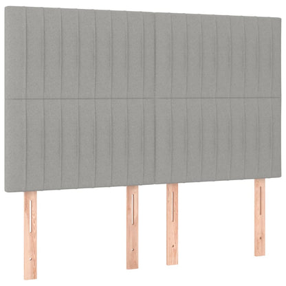 Testiera Grigio Chiaro 144x5x118/128 cm Tessuto