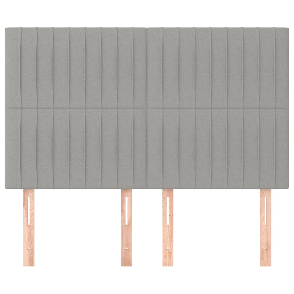 Testiere 4 pz Grigio Chiaro 72x5x78/88 cm in Tessuto