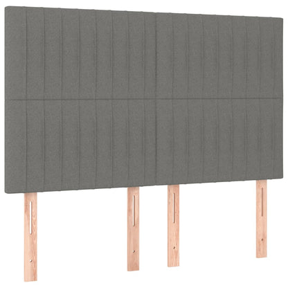 Testiera Grigio Scuro 144x5x118/128 cm Tessuto