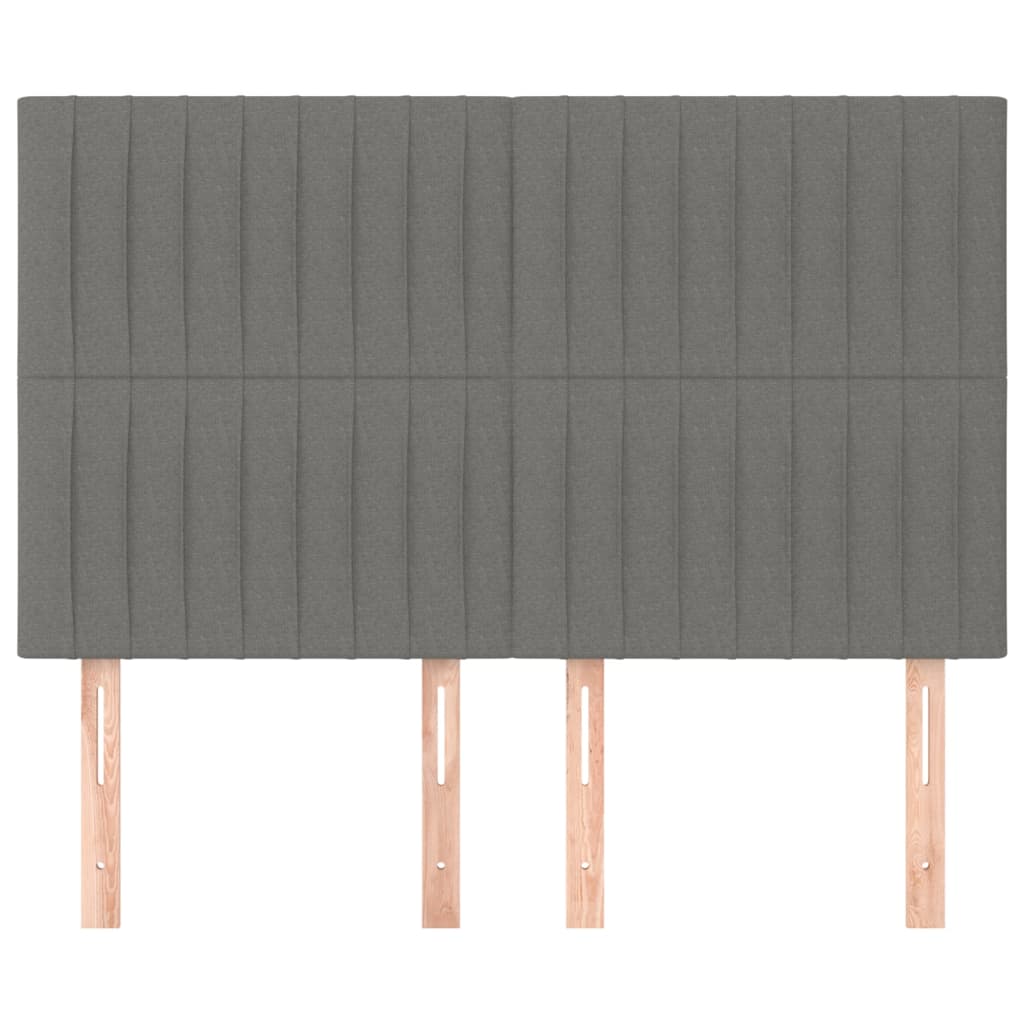 Testiere 4 pz Grigio Scuro 72x5x78/88 cm in Tessuto