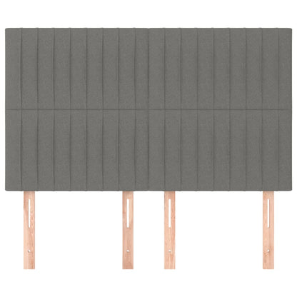 Testiera Grigio Scuro 144x5x118/128 cm Tessuto