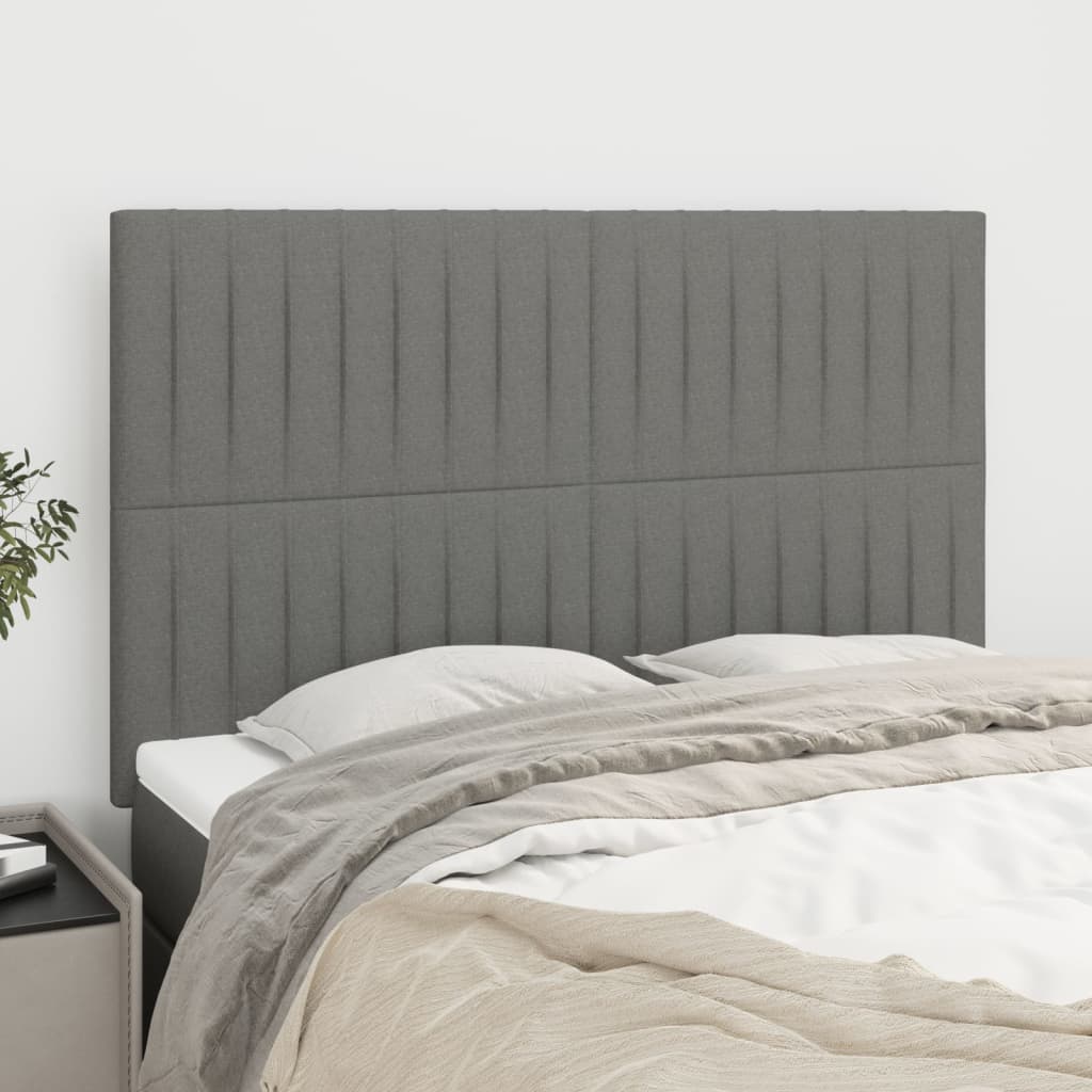 Testiere 4 pz Grigio Scuro 72x5x78/88 cm in Tessuto