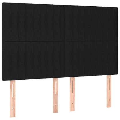 Testiera Nera 144x5x118/128 cm Tessuto