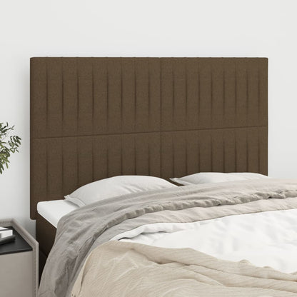 Testiere 4 pz Marrone Scuro 72x5x78/88 cm in Tessuto