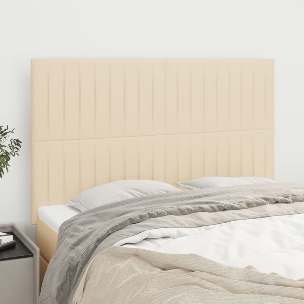 Testiera Crema 144x5x118/128 cm Tessuto