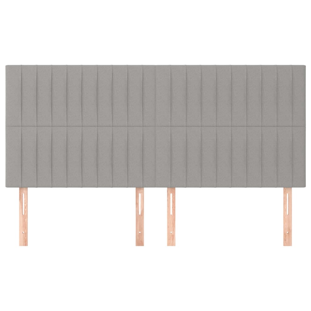 Testiera 4 pz Grigio Chiaro 80x5x78/88 cm in Tessuto