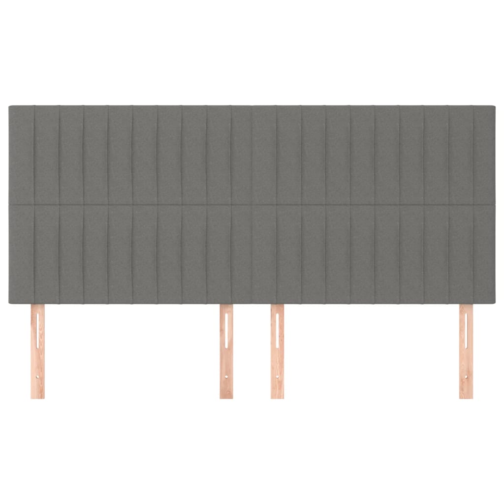 Testiera 4 pz Grigio Scuro 80x5x78/88 cm in Tessuto