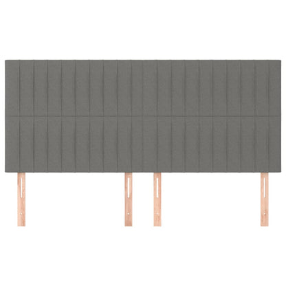 Testiera 4 pz Grigio Scuro 80x5x78/88 cm in Tessuto