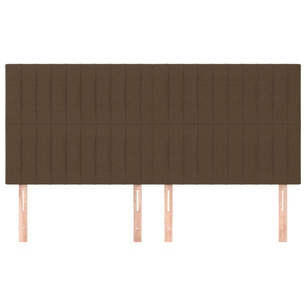Testiera 4 pz Marrone Scuro 80x5x78/88 cm in Tessuto