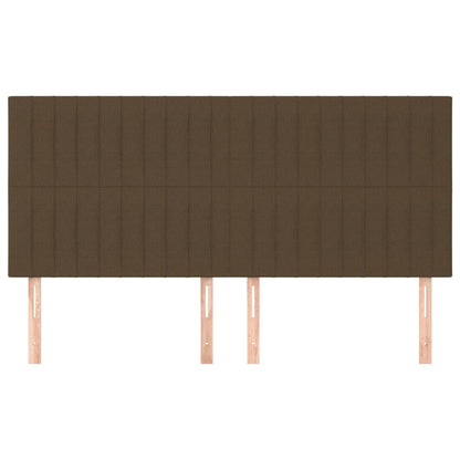 Testiera 4 pz Marrone Scuro 80x5x78/88 cm in Tessuto