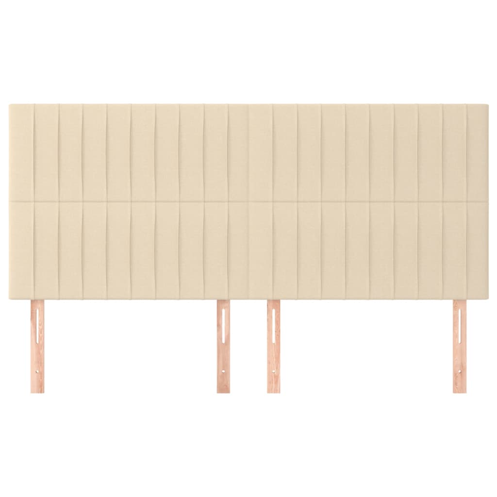 Testiera 4 pz Crema 80x5x78/88 cm in Tessuto