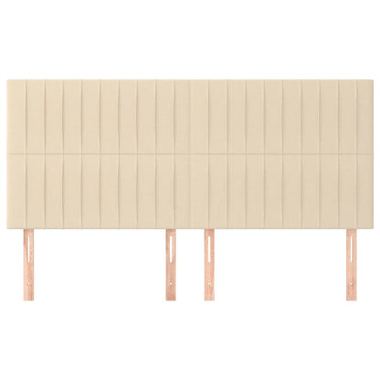 Testiera 4 pz Crema 80x5x78/88 cm in Tessuto