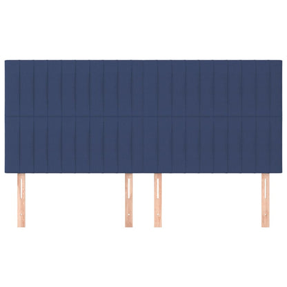 Testiera 4 pz Blu 80x5x78/88 cm in Tessuto