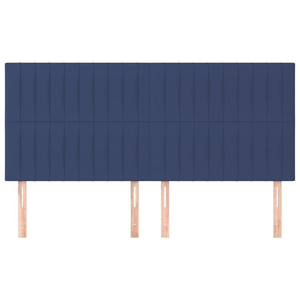 Testiera 4 pz Blu 80x5x78/88 cm in Tessuto