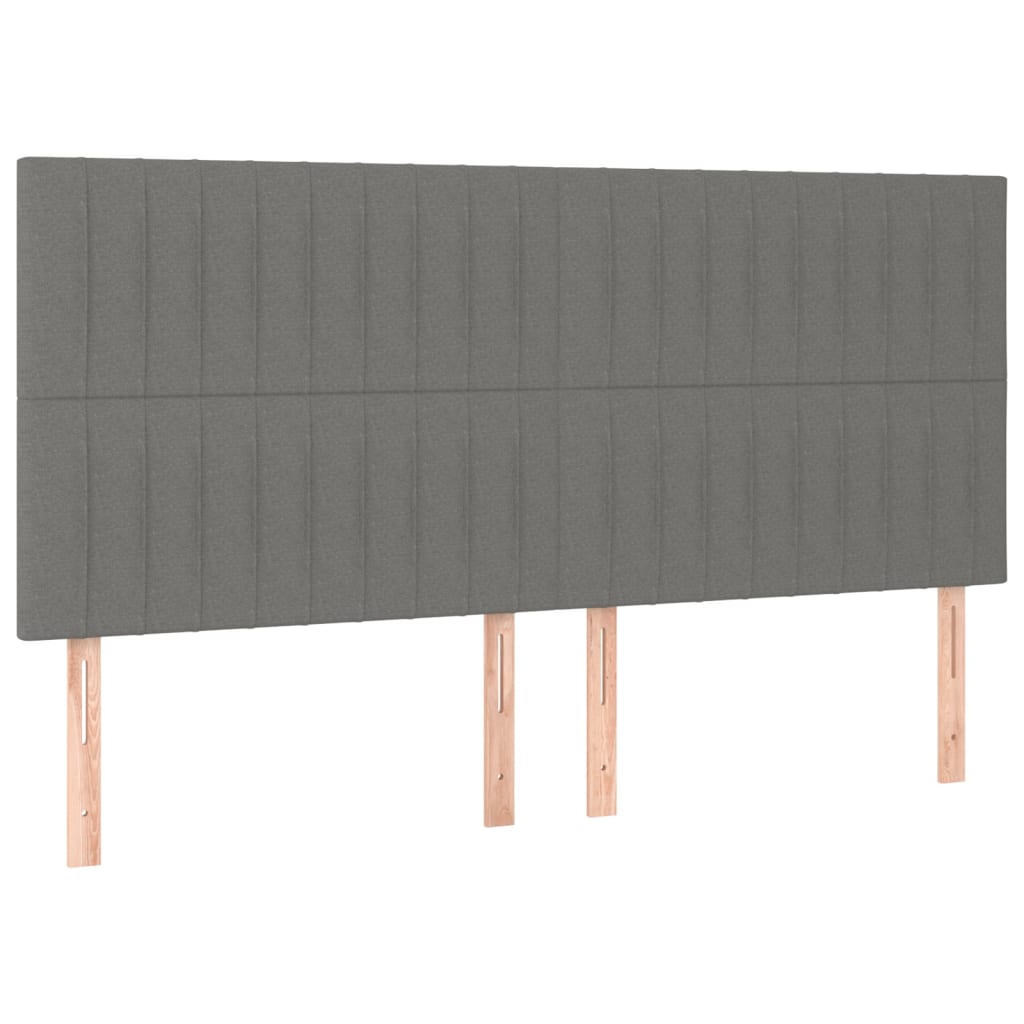 Testiera Grigio Scuro 180x5x118/128 cm Tessuto