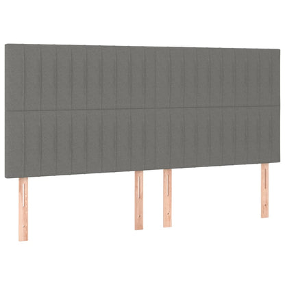 Testiera Grigio Scuro 180x5x118/128 cm Tessuto