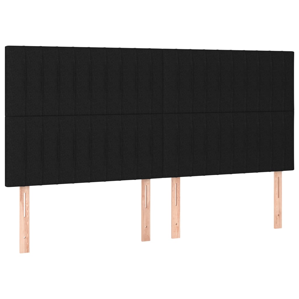 Testiera Nera 180x5x118/128 cm Tessuto