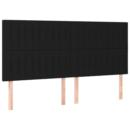 Testiera Nera 180x5x118/128 cm Tessuto