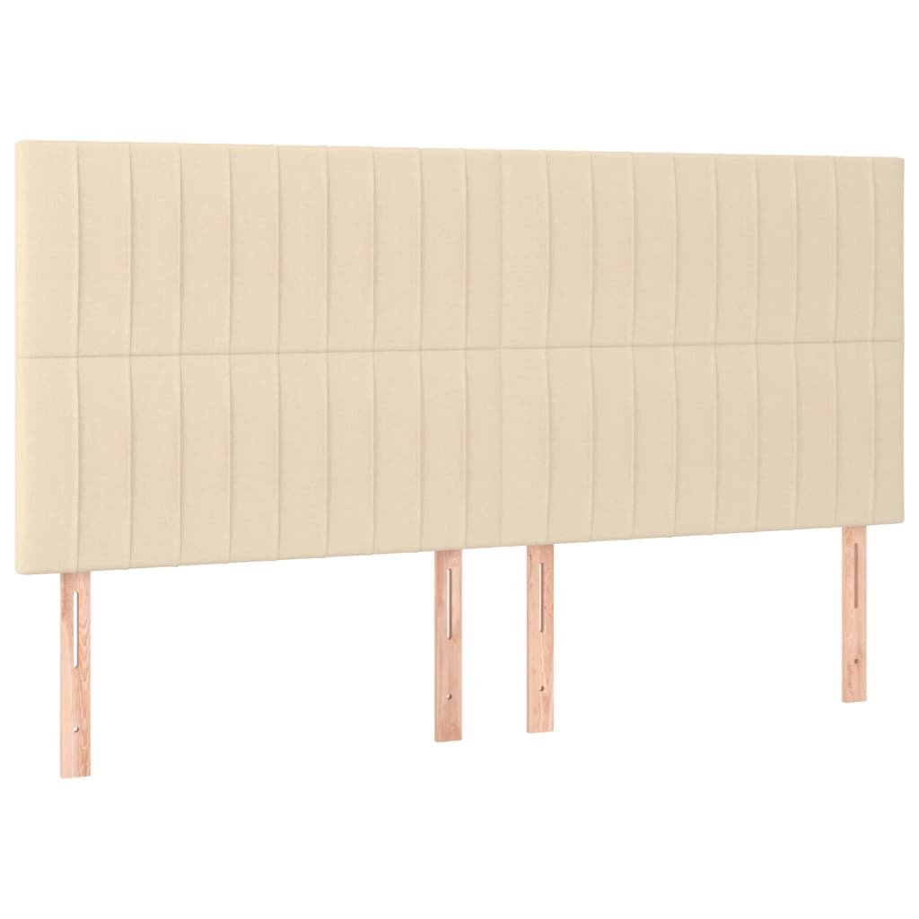 Testiera Crema 180x5x118/128 cm Tessuto