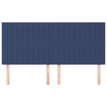 Testiera 4 pz Blu 90x5x78/88 cm in Tessuto