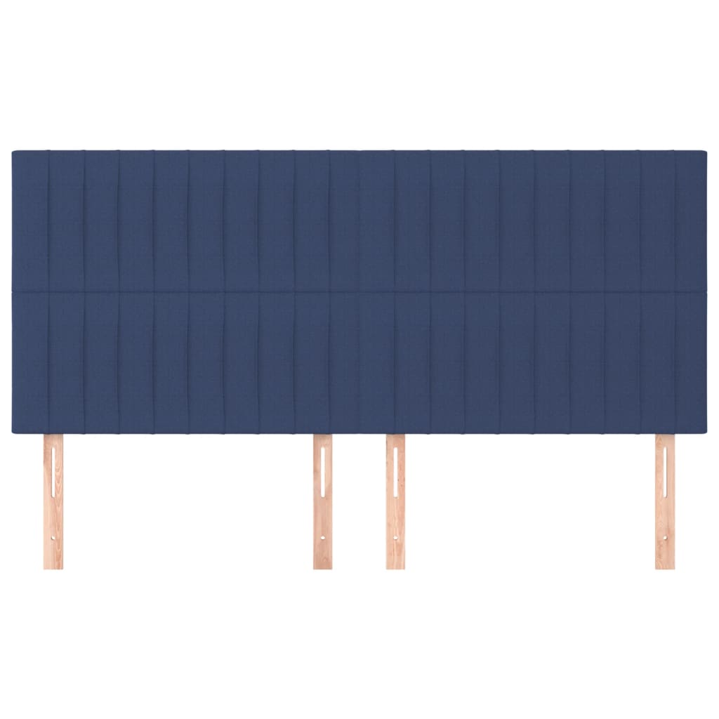 Testiera 4 pz Blu 90x5x78/88 cm in Tessuto