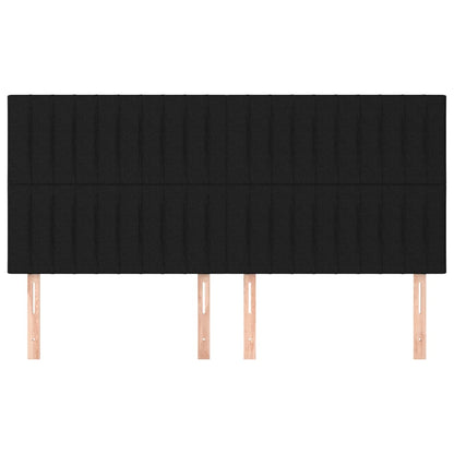 Testiere 4 pz Nero 100x5x78/88 cm in Tessuto