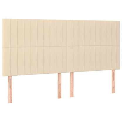Testiera Crema 200x5x118/128 cm Tessuto