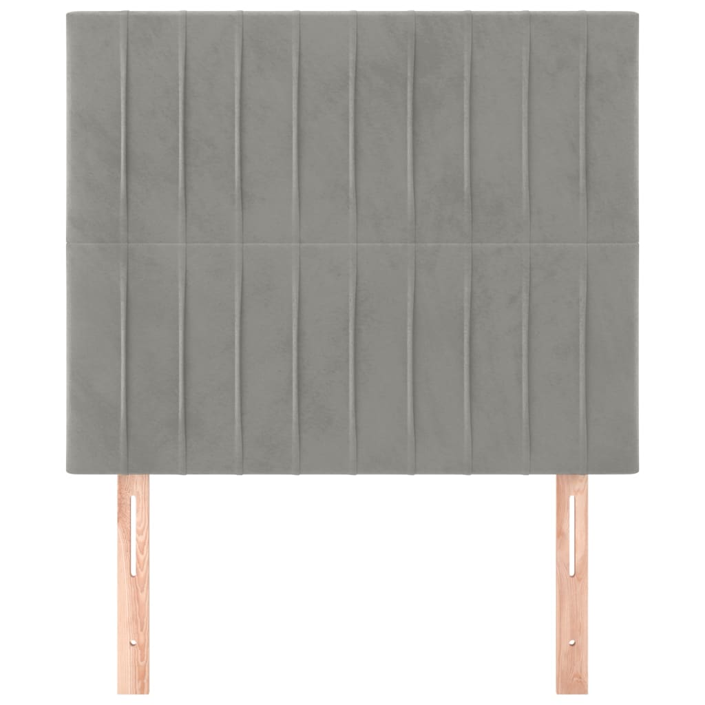 Testiera 2 pz Grigio Chiaro 80x5x78/88 cm in Velluto