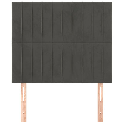 Testiera 2 pz Grigio Scuro 80x5x78/88 cm in Velluto