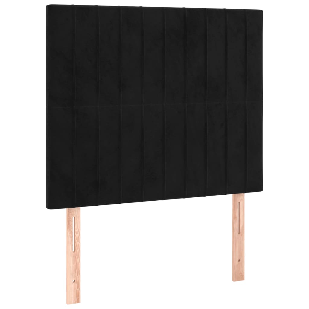 Testiera Nera 80x5x118/128 cm Velluto