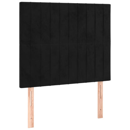 Testiera Nera 80x5x118/128 cm Velluto