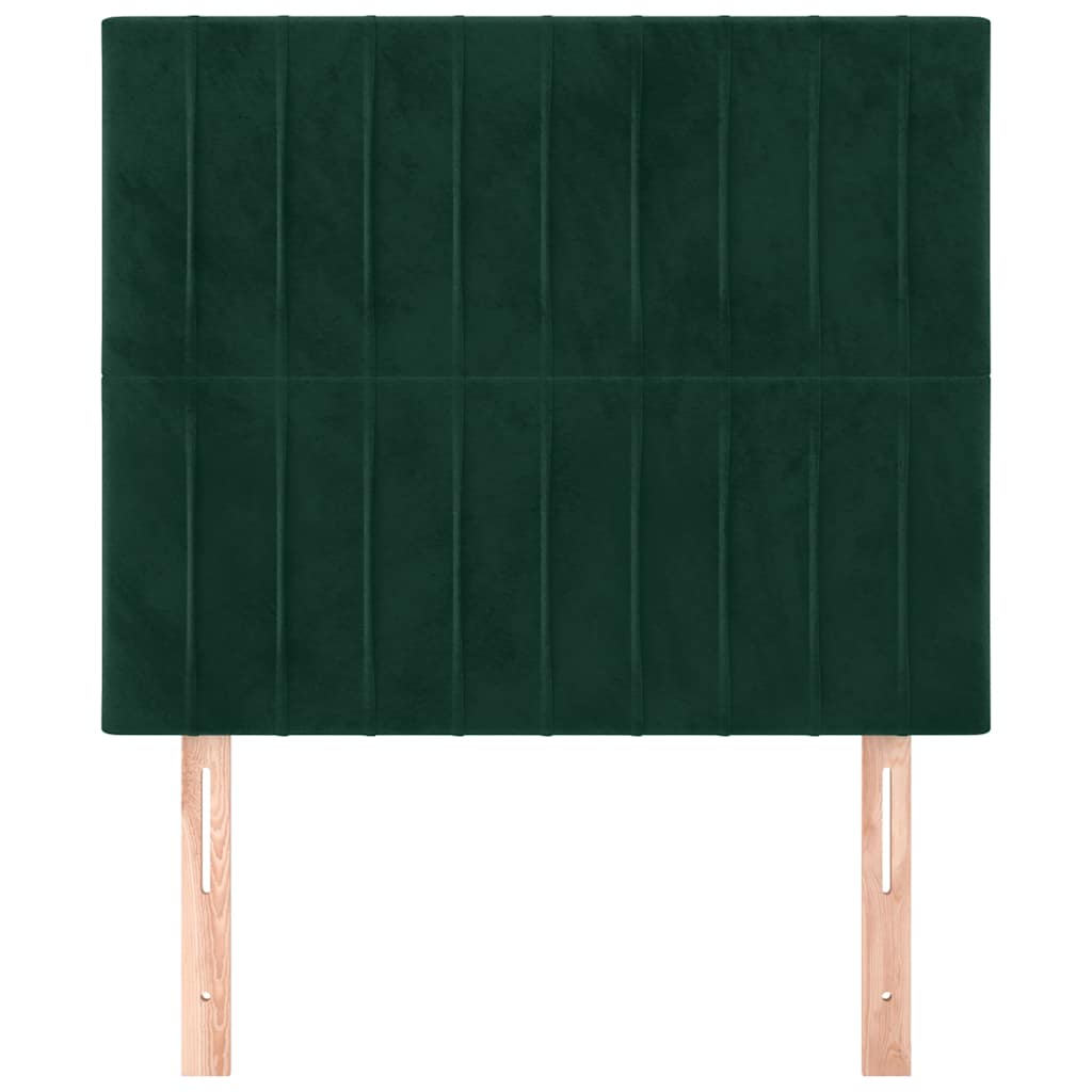 Testiera Verde Scuro 80x5x118/128 cm Velluto