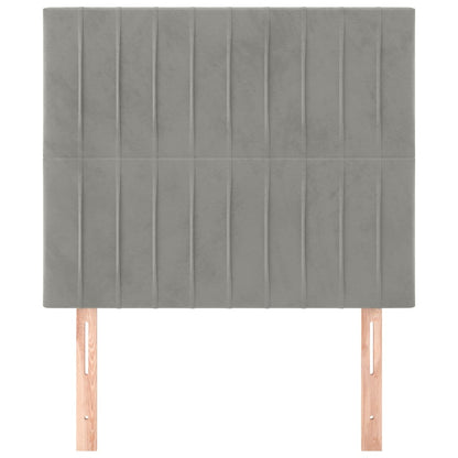 Testiera 2 pz Grigio Chiaro 90x5x78/88 cm in Velluto