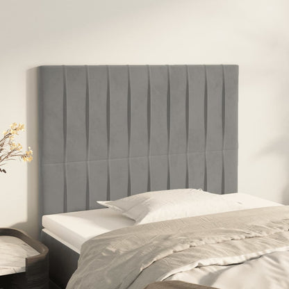 Testiera Grigio Chiaro 90x5x118/128 cm Velluto