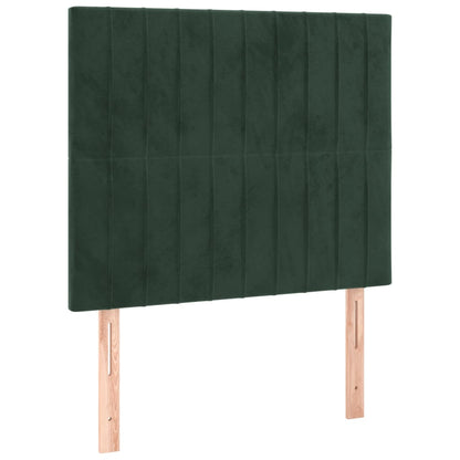 Testiera 2 pz Verde scuro 90x5x78/88 cm in Velluto